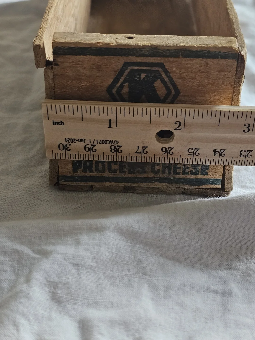 Vintage Kraft American Cheese Wood Crate Box 2LB Split